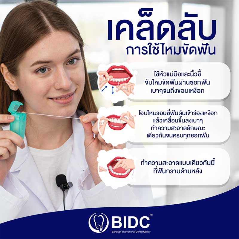 เคล็ดลับการใช้ไหมขัดฟัน